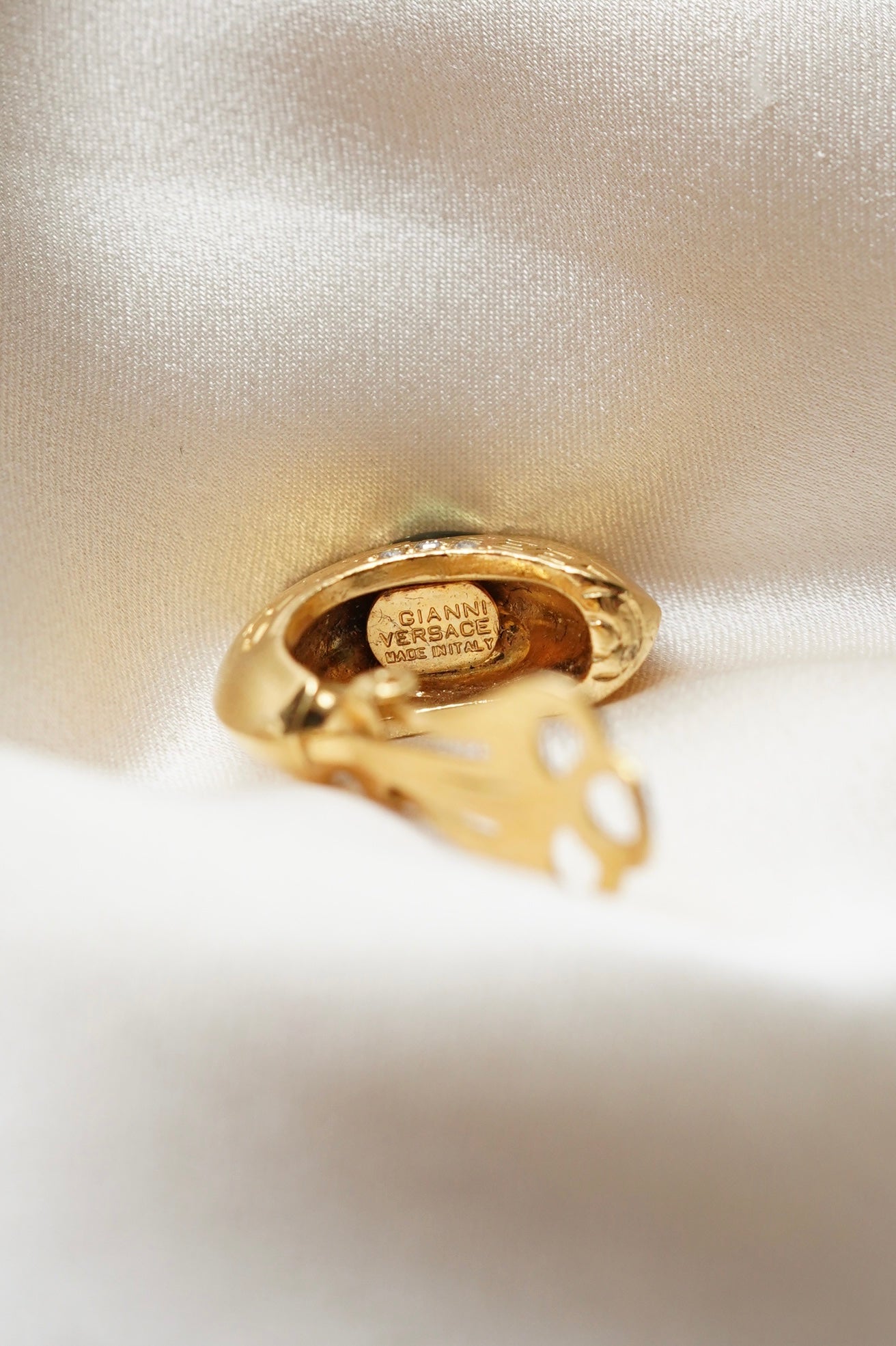 Vintage Gianni Versace Geometric Rhinestone Earrings