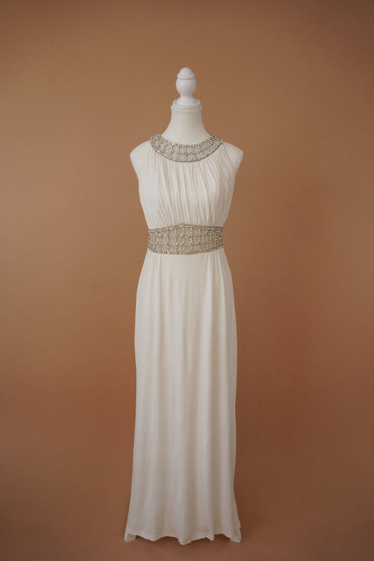 Azzaro White Crystal Gown (S)