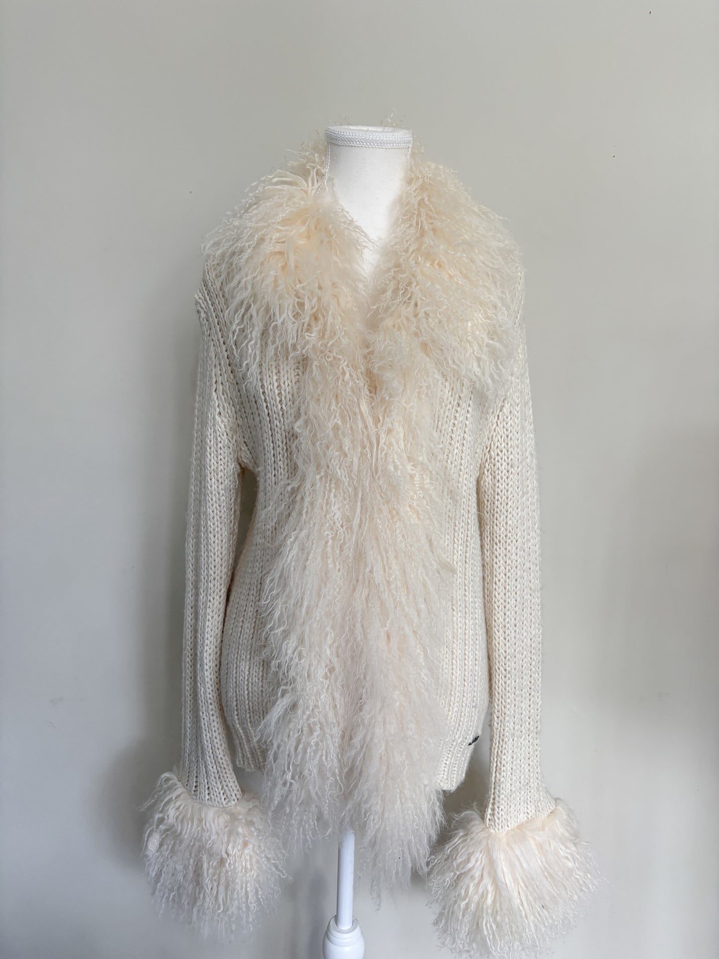 Galliano Sweater with Fur Trim