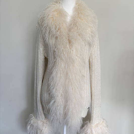 Galliano Sweater with Fur Trim (M-L)
