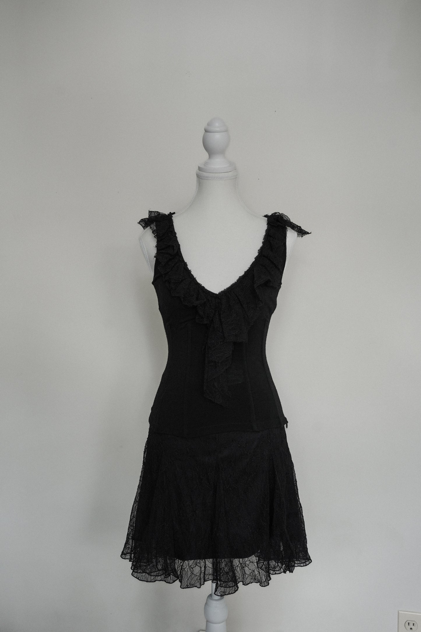 Dolce & Gabbana Ruffle Top & Lace Skirt