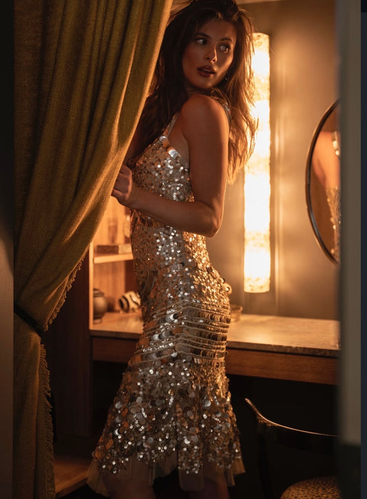 Blumarine Couture Sequin Dress