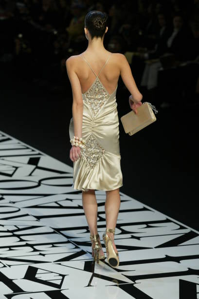 Valentino FW 2004 Runway Silk Beaded Slip Dress (S-M)
