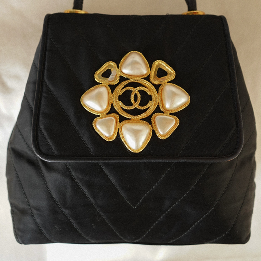 Vintage Chanel Satin Evening Bag