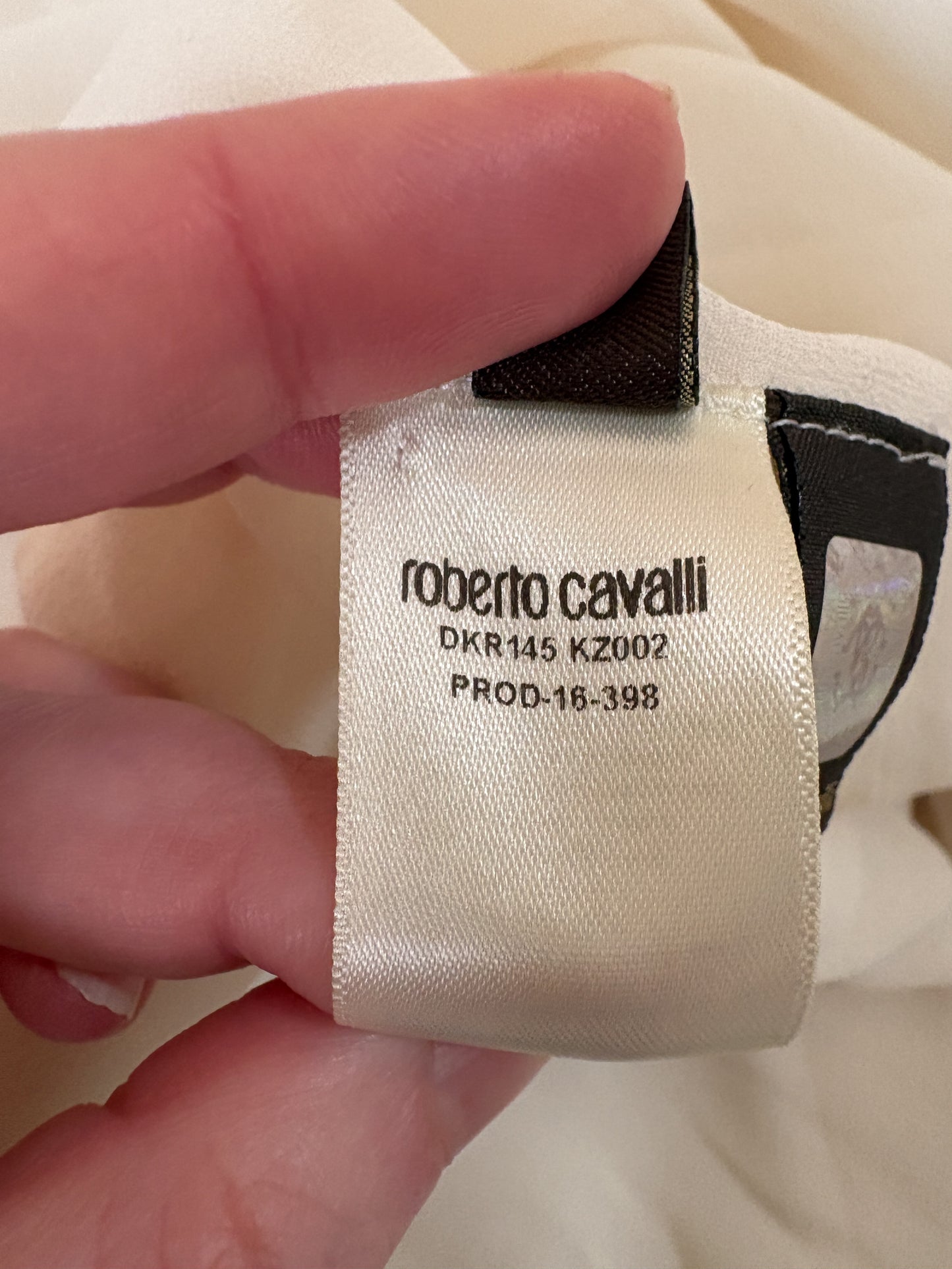 Roberto Cavalli Embellished White Gown (M)