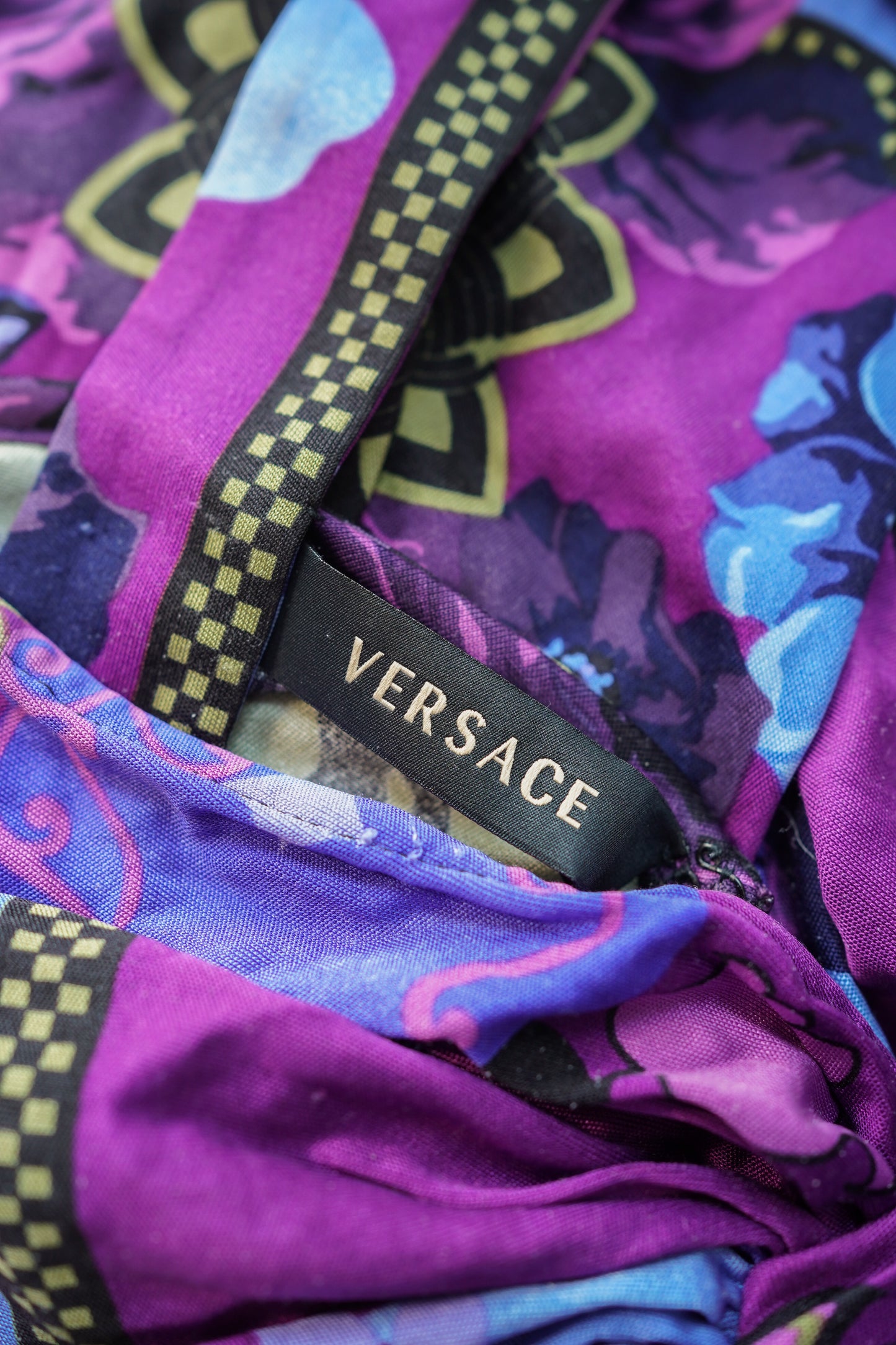 Silk Versace Purple Print Dress (M)