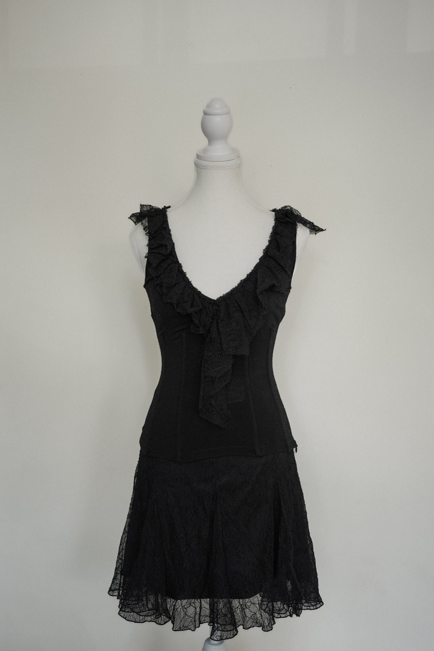 Dolce & Gabbana Ruffle Top & Lace Skirt