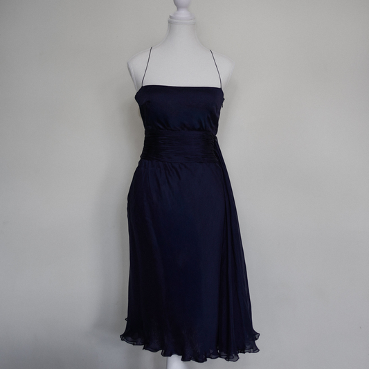 Navy Silk Valentino Dress
