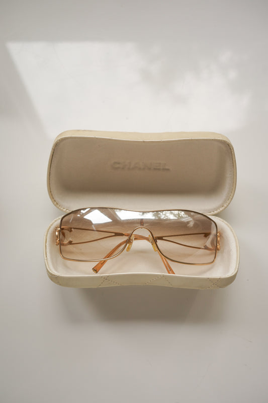 Chanel Gold CC Crystal Sunglasses