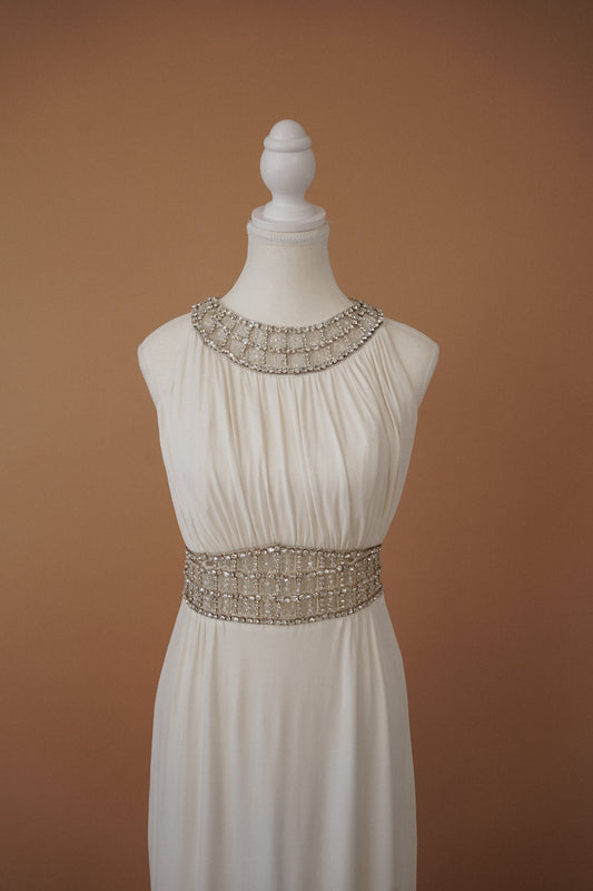 Azzaro White Crystal Gown (S)