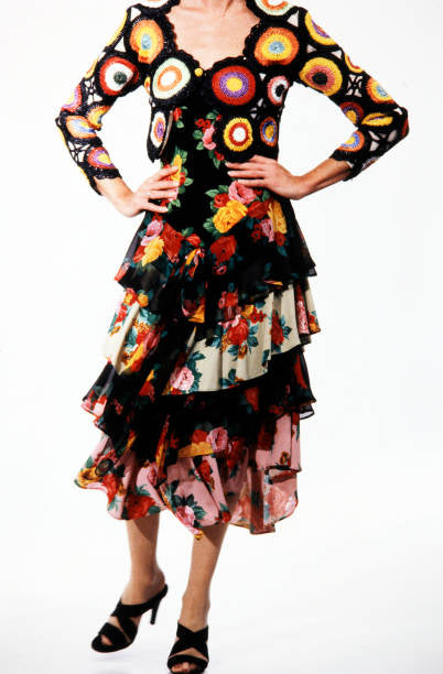 Moschino Couture SS 1993 Floral Ruffle Dress