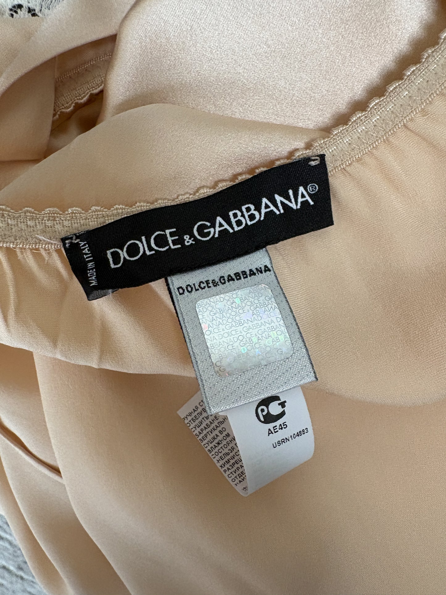 Dolce & Gabbana Champagne Silk Slip (M)