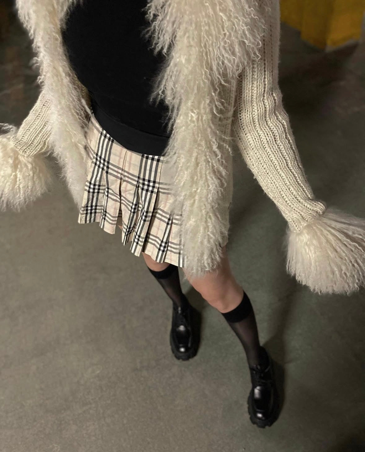 Galliano Sweater with Fur Trim