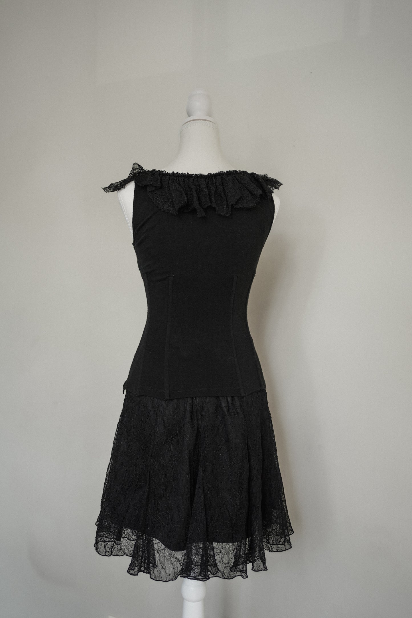 Dolce & Gabbana Ruffle Top & Lace Skirt