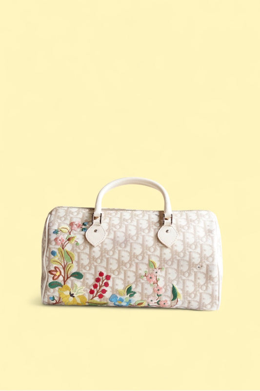 Vintage Dior Embroidered Boston Bag
