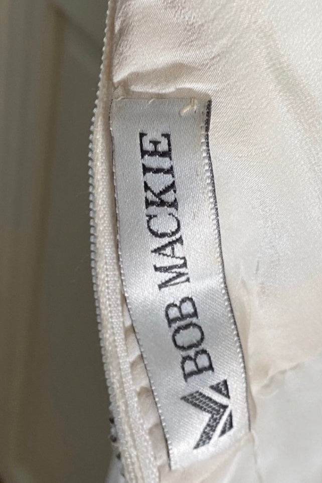 Bob Mackie Grecian Ivory Beaded Gown