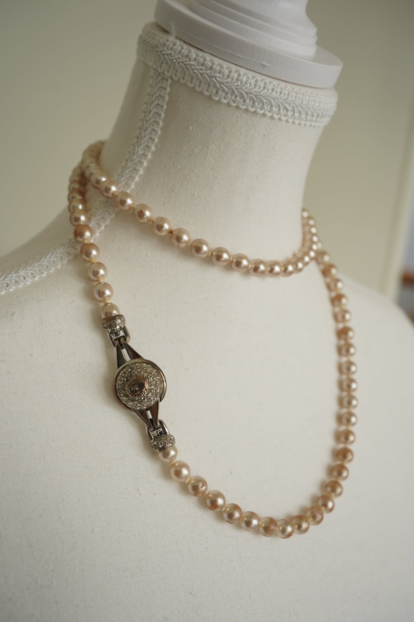 Gianni Versace Faux Pearl and Crystal Medusa Necklace