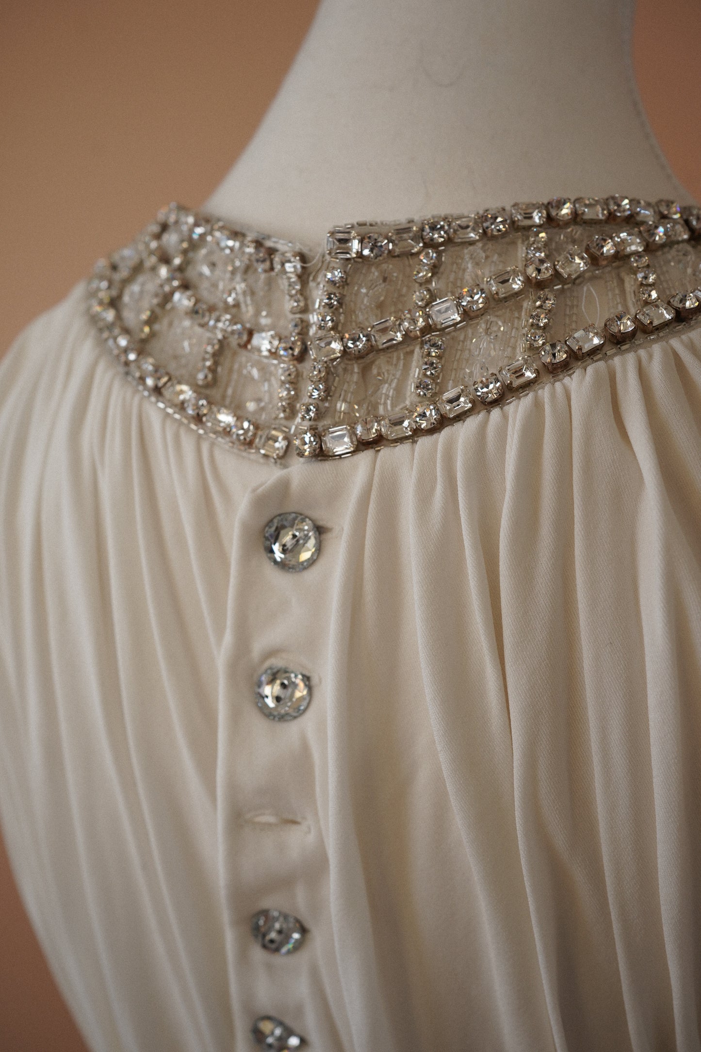 Azzaro White Crystal Gown (S-M)