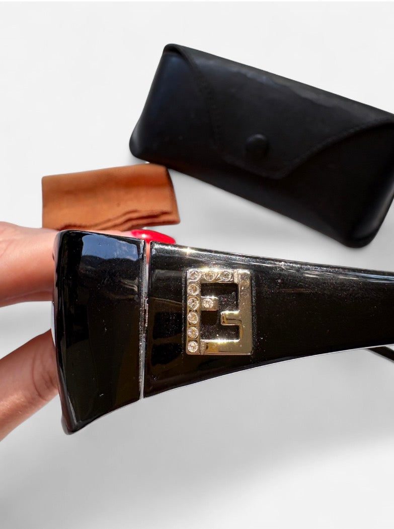 Vintage Fendi Crystal Logo Sunglasses