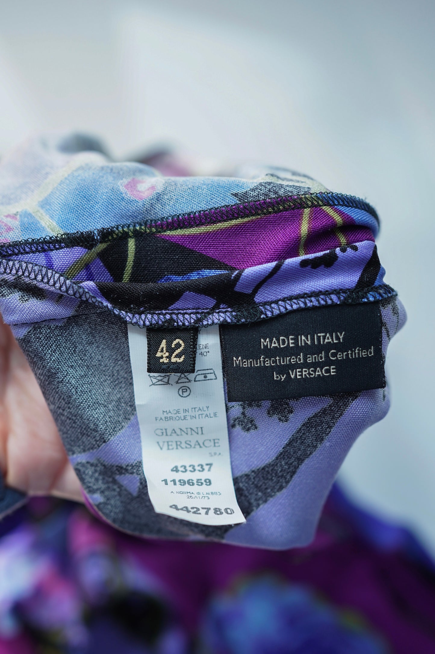 Silk Versace Purple Print Dress (M)
