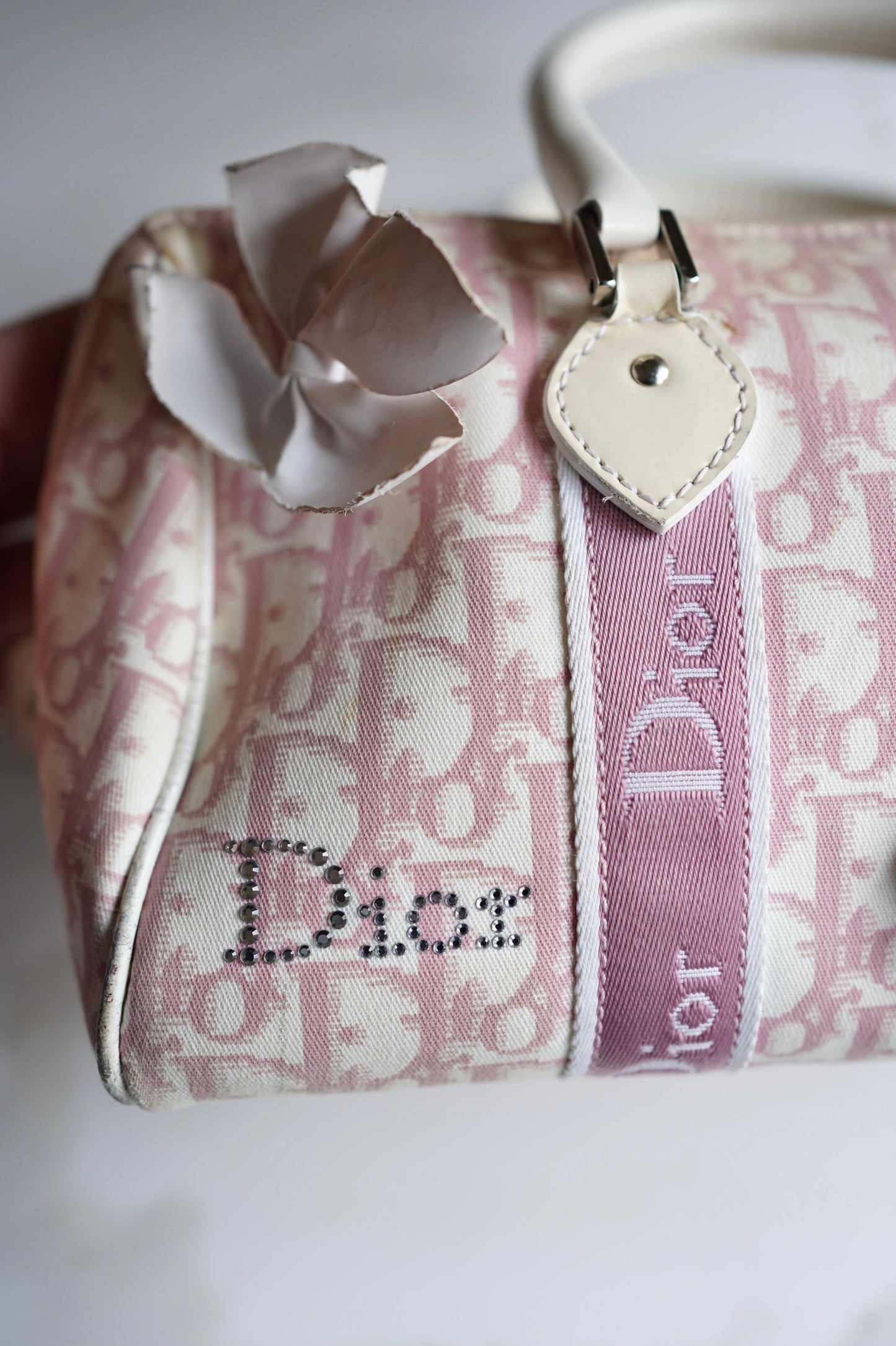 Vintage Pink Dior Trotter Boston Bag