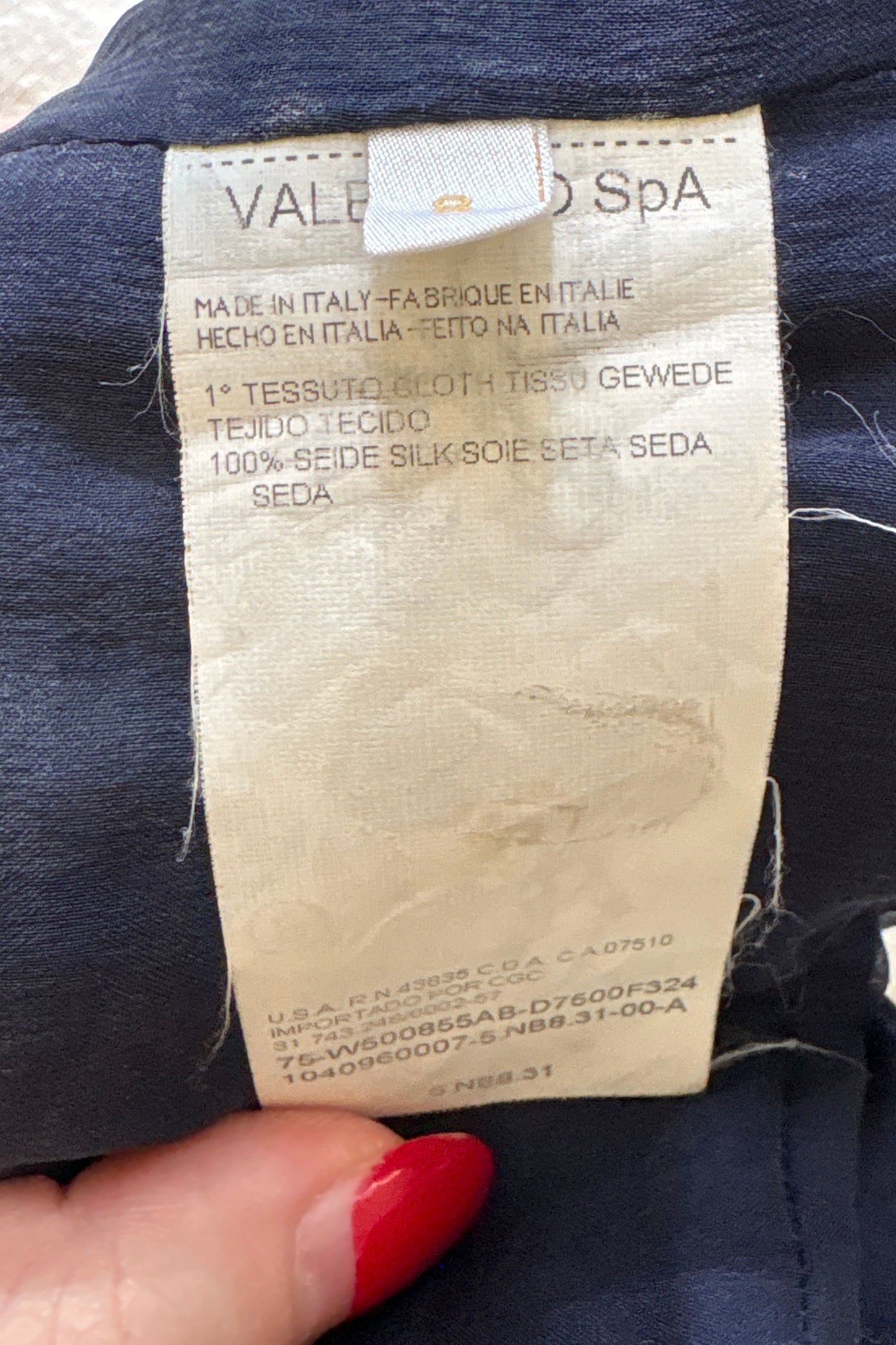 Navy Silk Valentino Dress