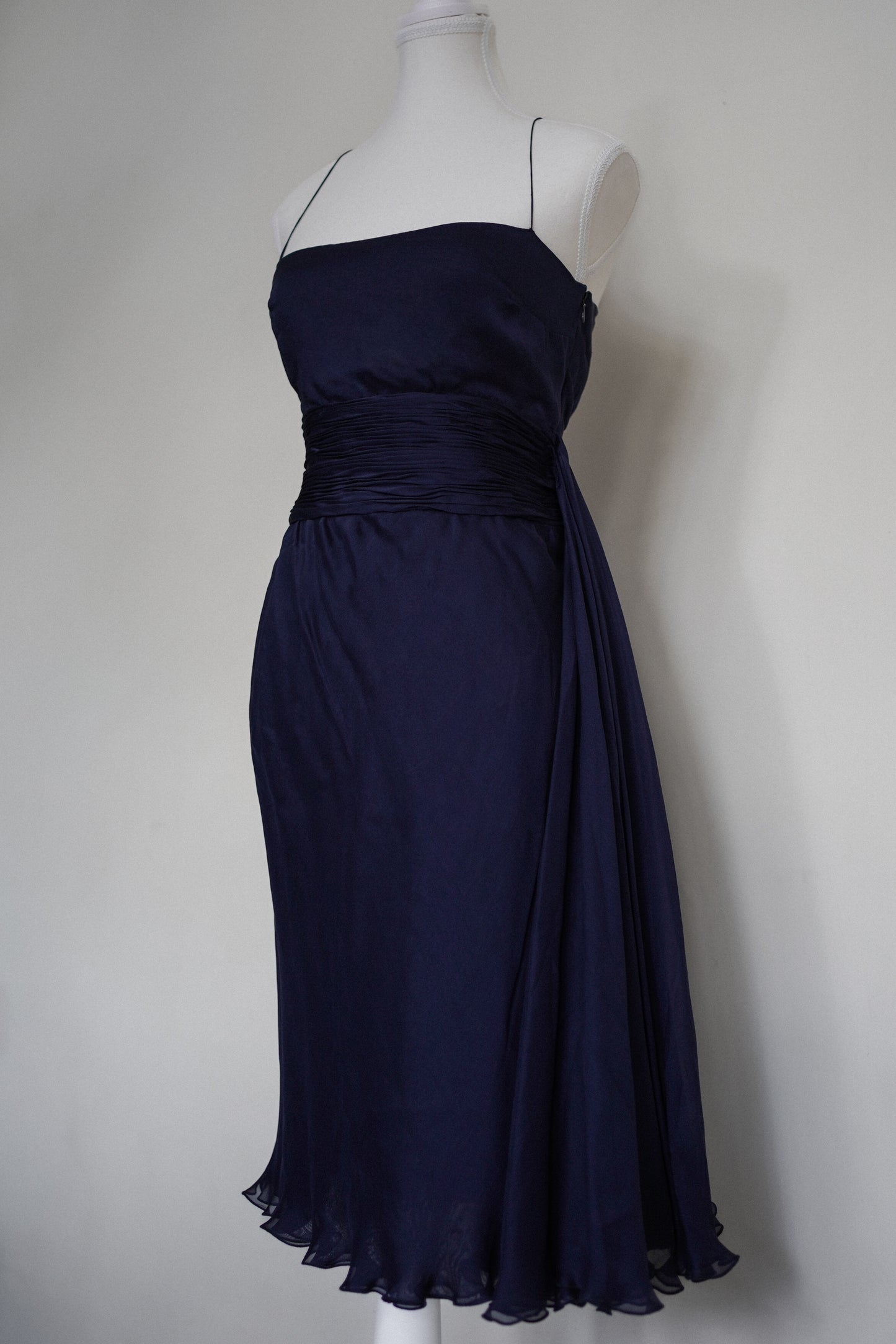 Navy Silk Valentino Dress