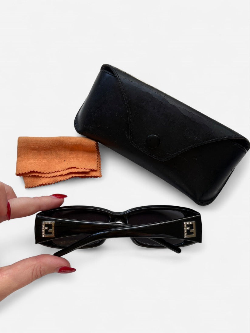Vintage Fendi Crystal Logo Sunglasses