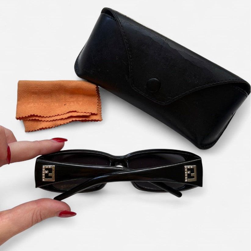 Vintage Fendi Crystal Logo Sunglasses