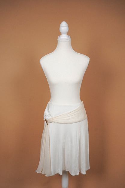Versace Ivory Draped Skirt