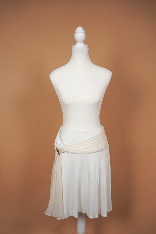 Versace Ivory Draped Skirt