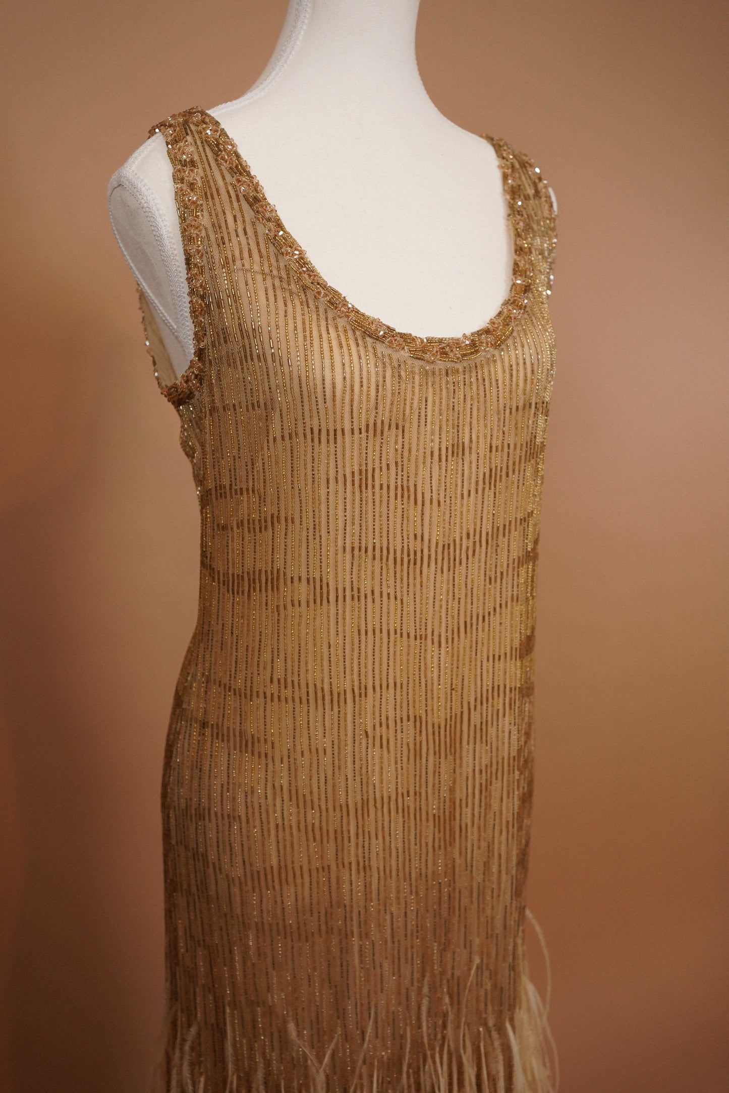 Roberto Cavalli Beaded Feather Dress (M-L)