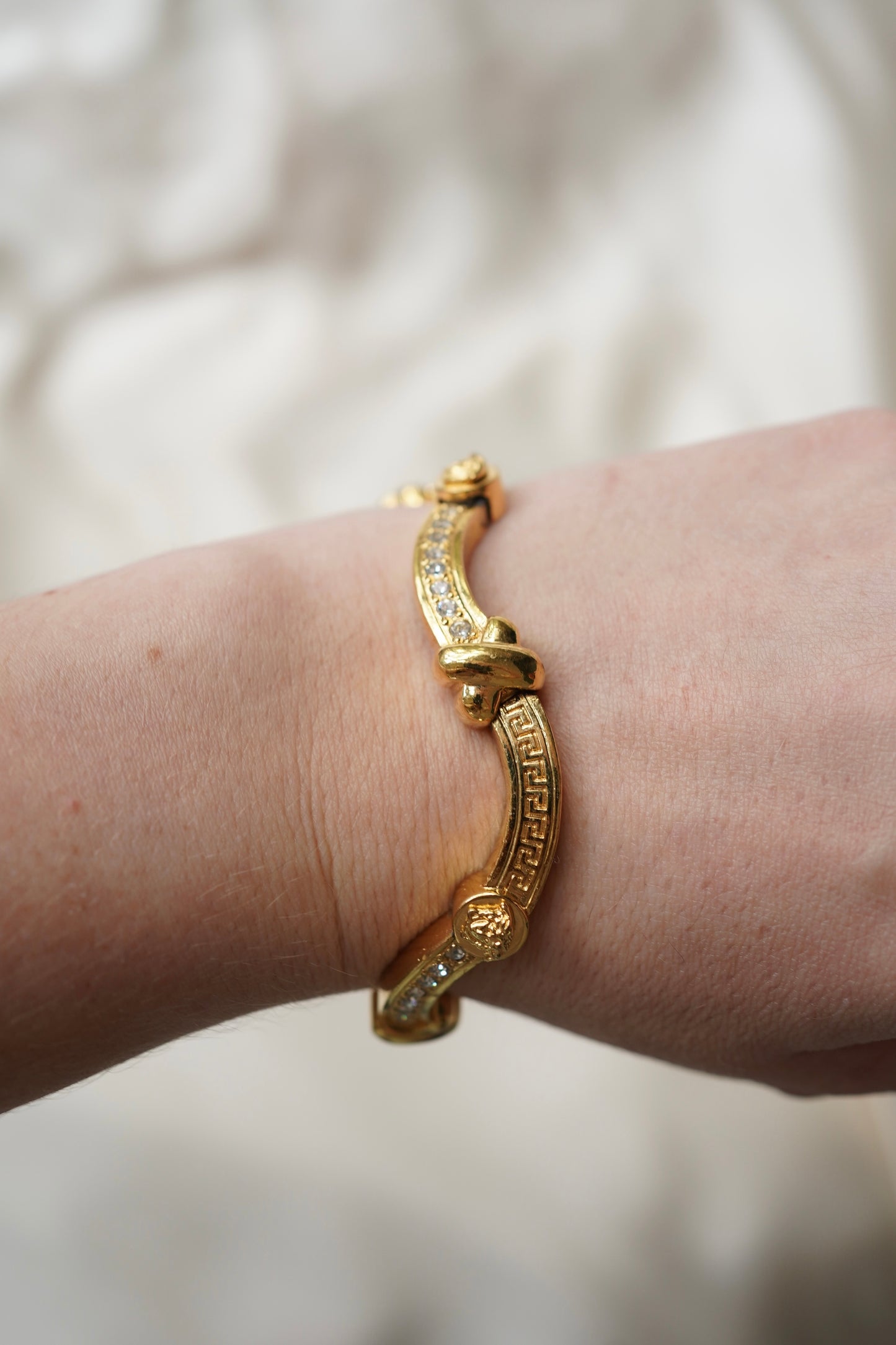 Gianni Versace Greek Key and Crystal Bracelet