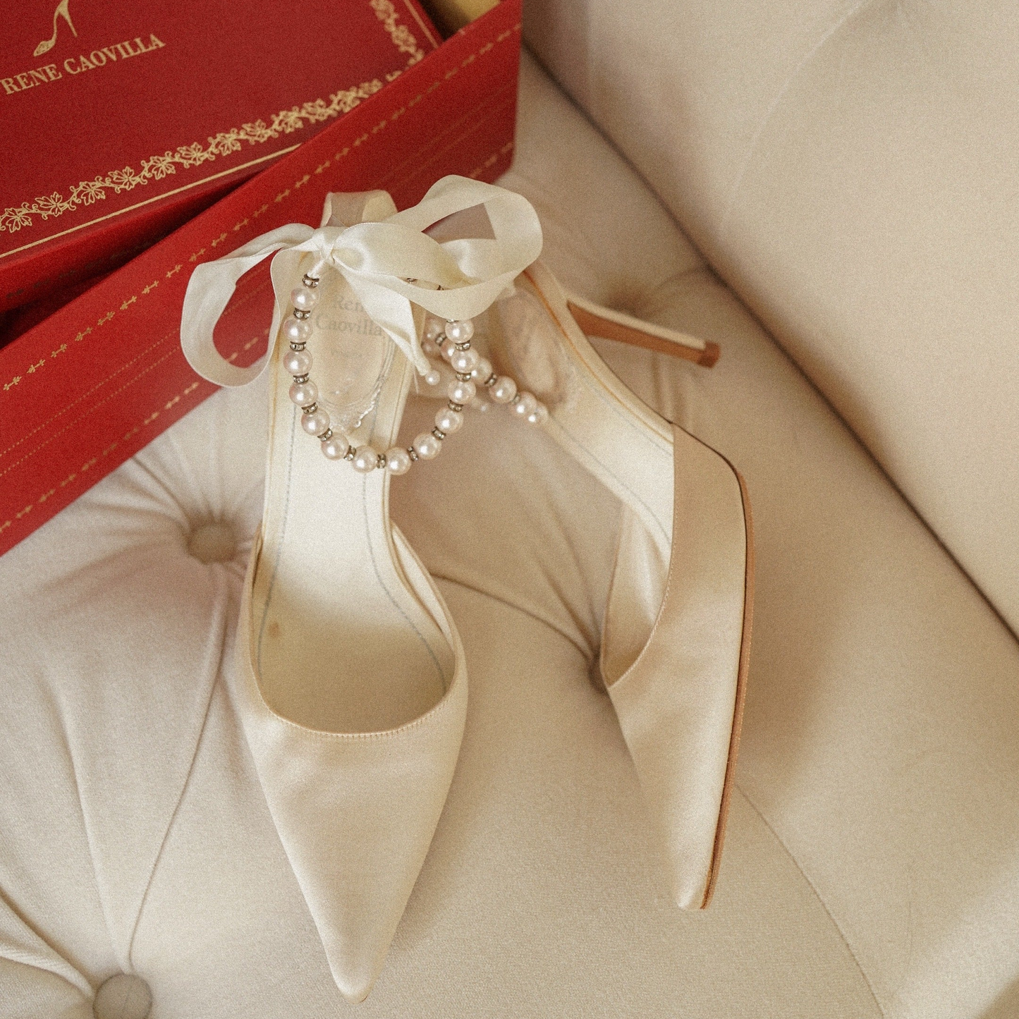 René Caovilla Pearl Heels - With Box and Dustbag