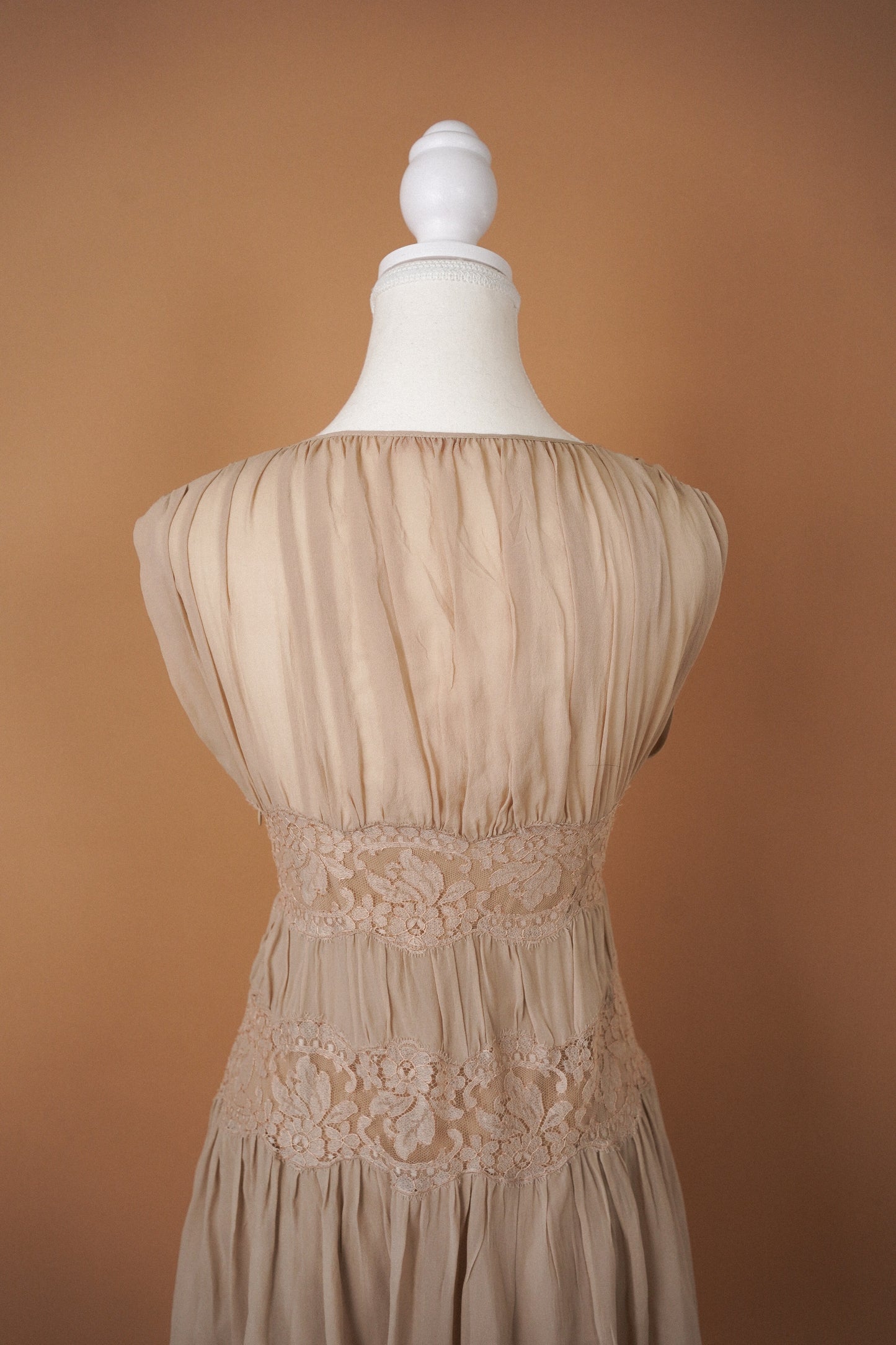 Galliano Nude Lace Mini Dress (M)