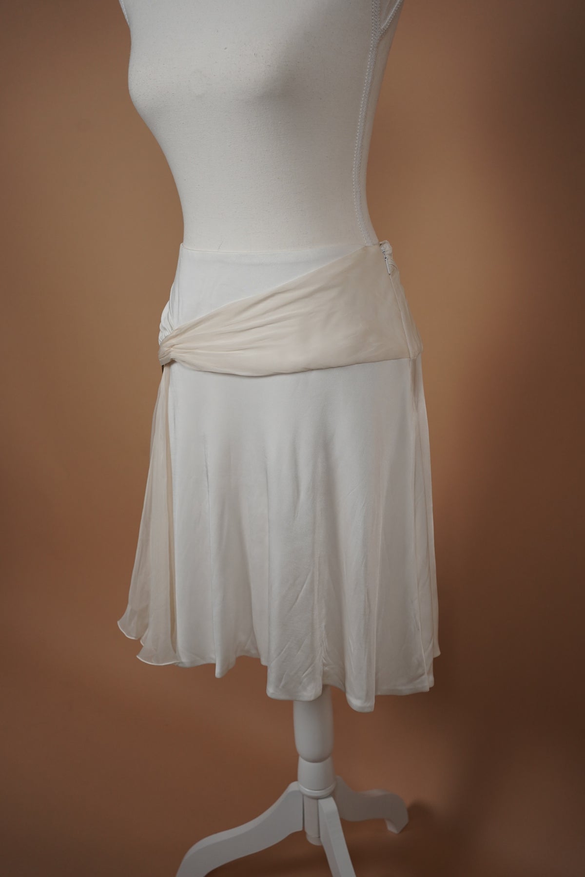 Versace Ivory Draped Skirt