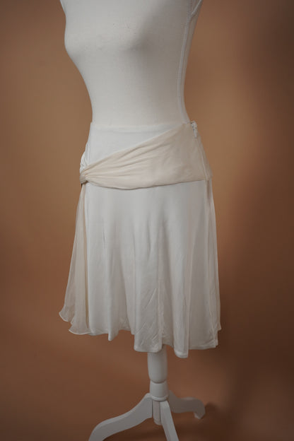 Versace Ivory Draped Skirt
