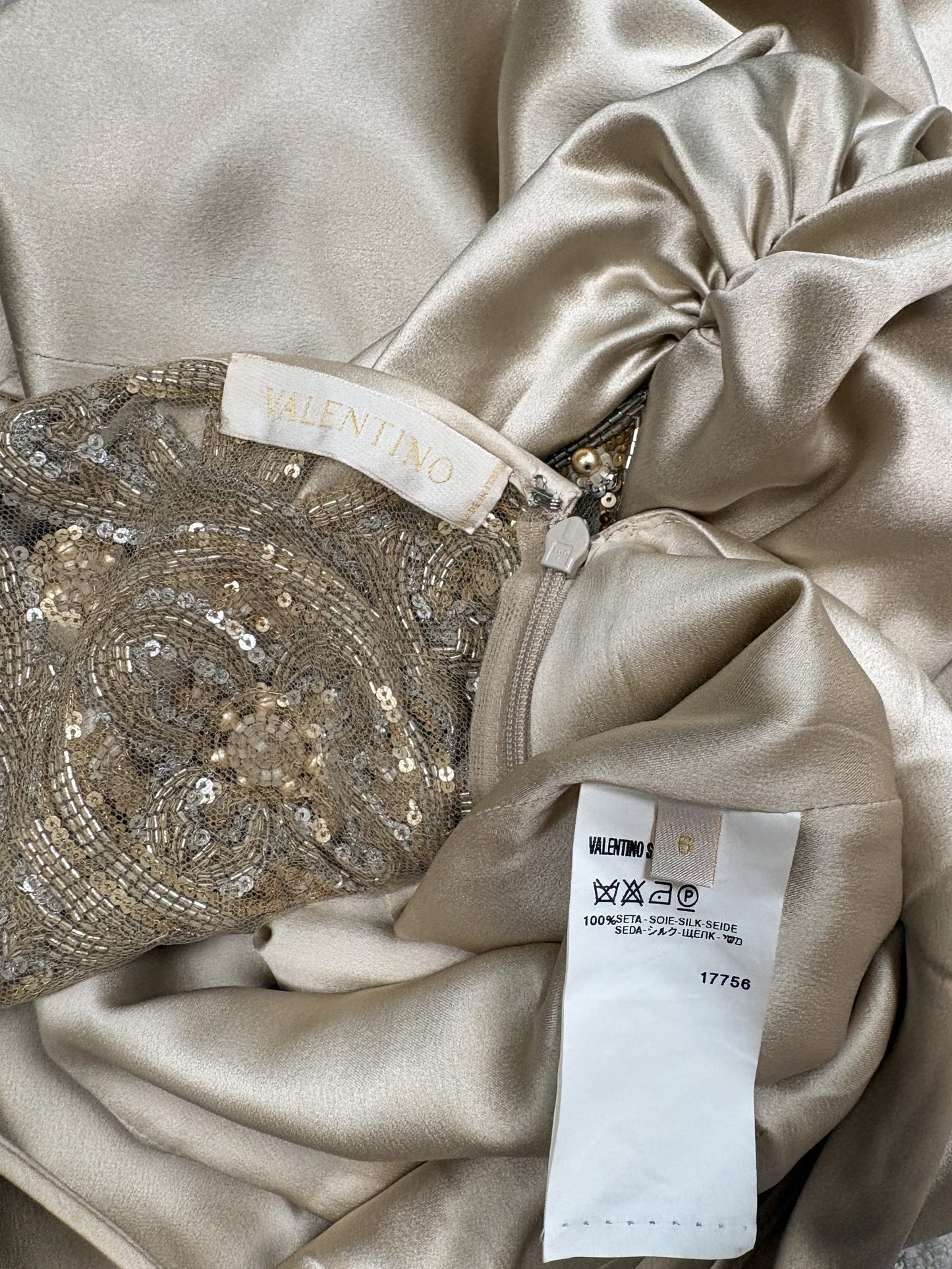 Valentino FW 2004 Runway Silk Beaded Slip Dress (S-M)