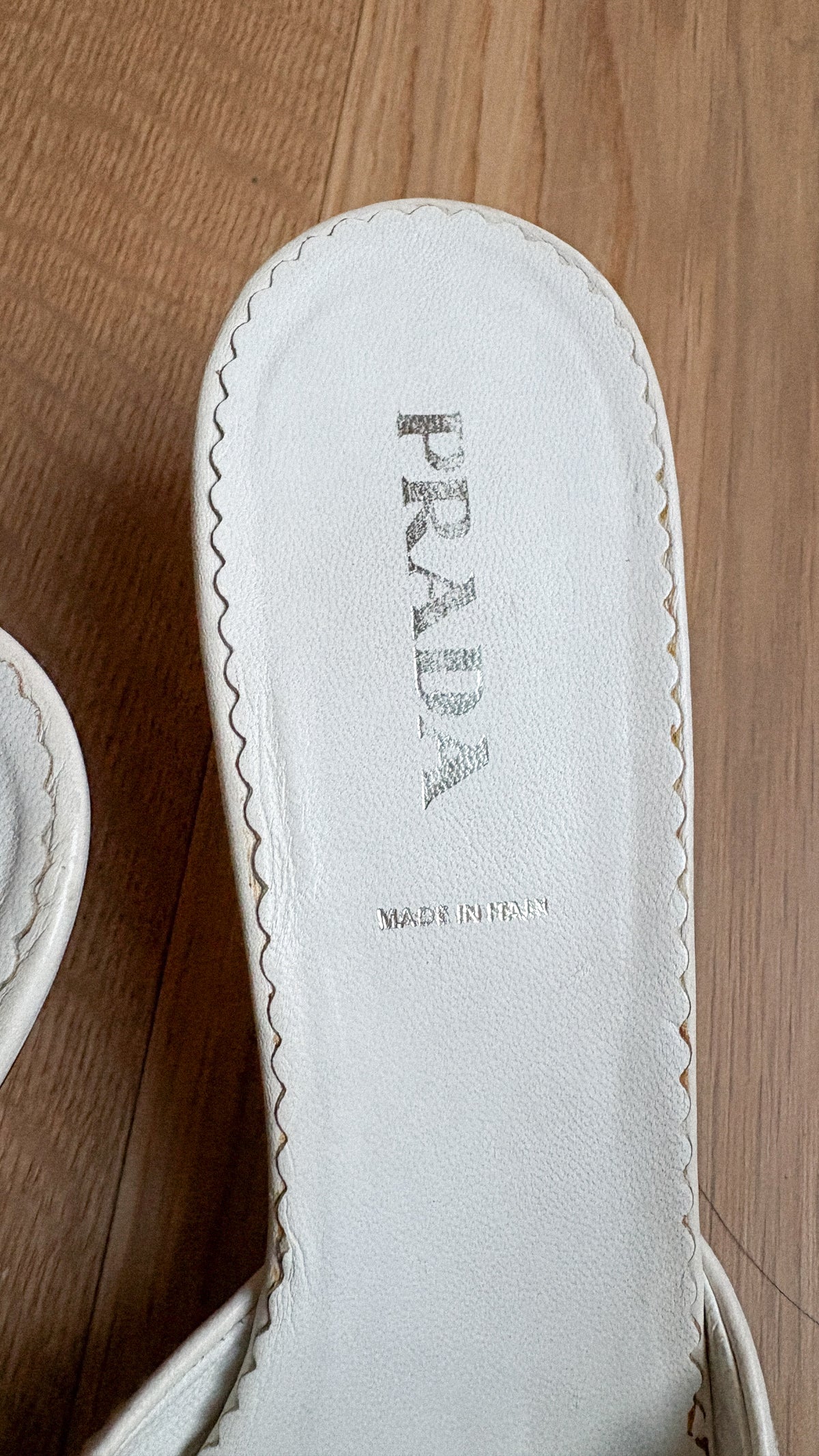 Prada White Leather Buckle Mules (39.5)