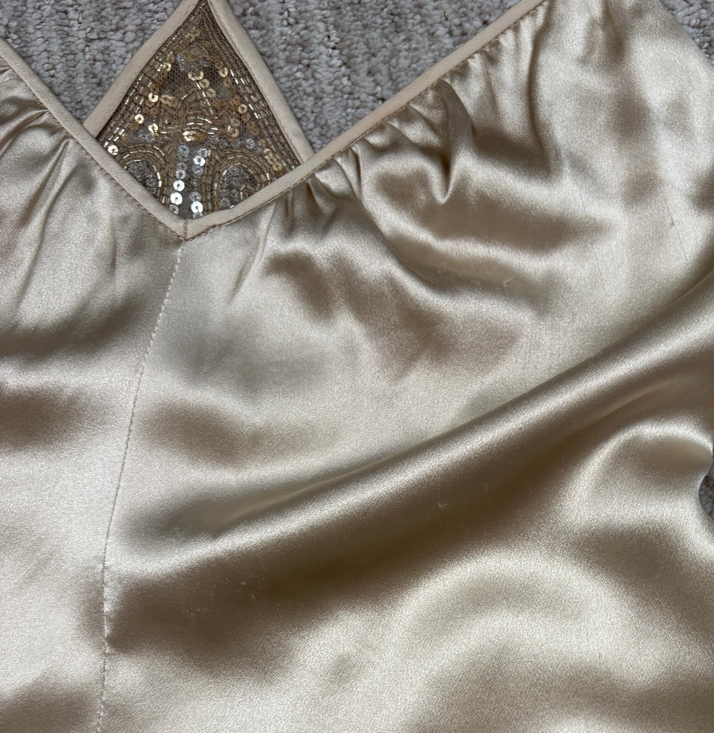 Valentino FW 2004 Runway Silk Beaded Slip Dress (S-M)