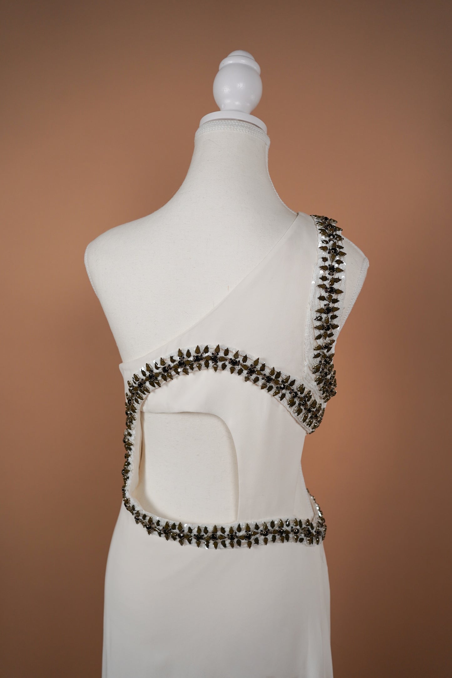 Roberto Cavalli Embellished White Gown (M)