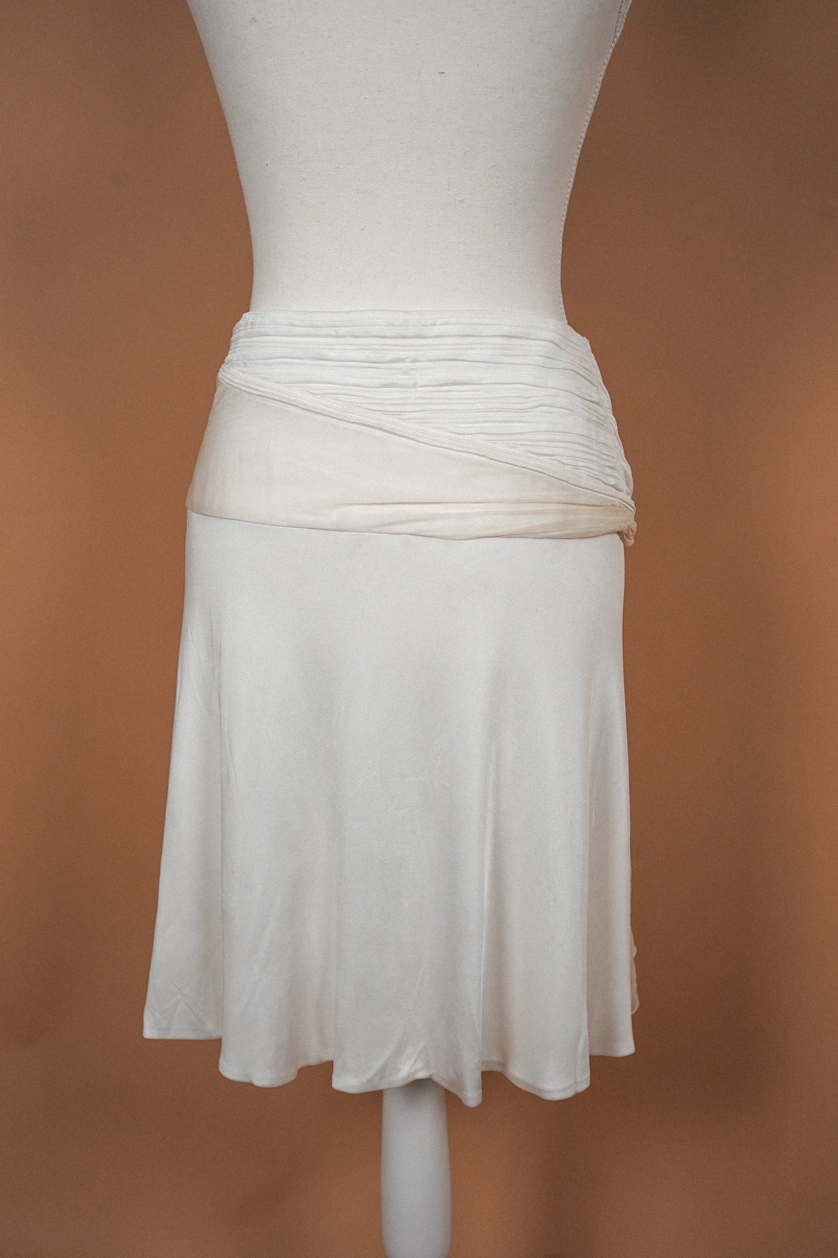 Versace Ivory Draped Skirt