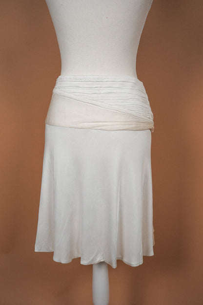 Versace Ivory Draped Skirt