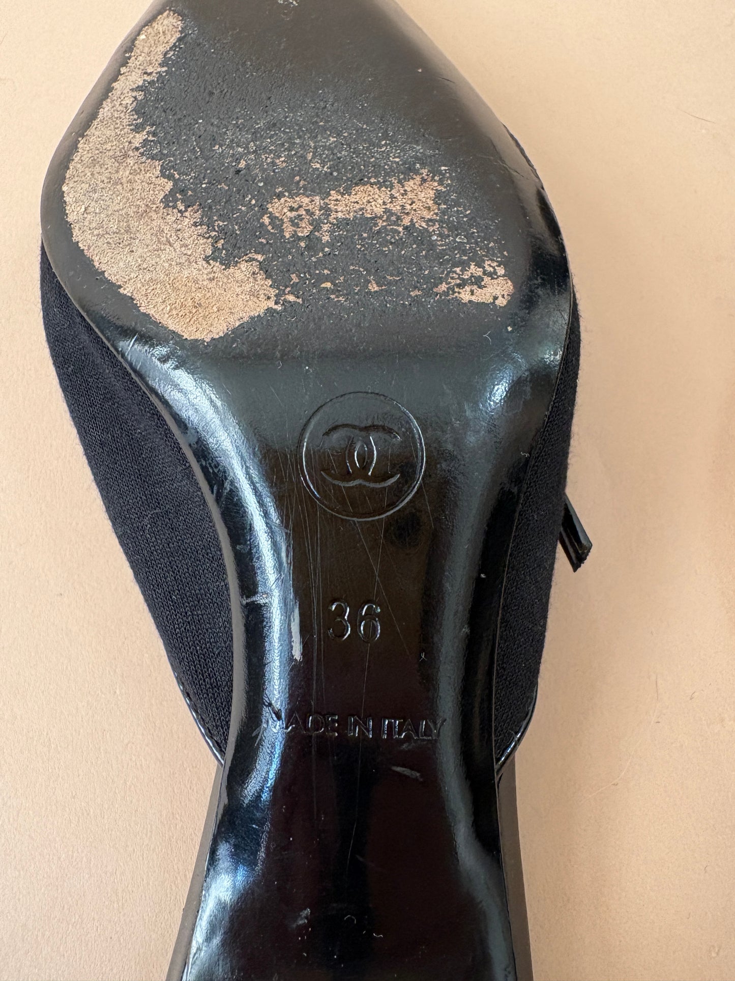 Vintage Black Chanel Kitten Heels