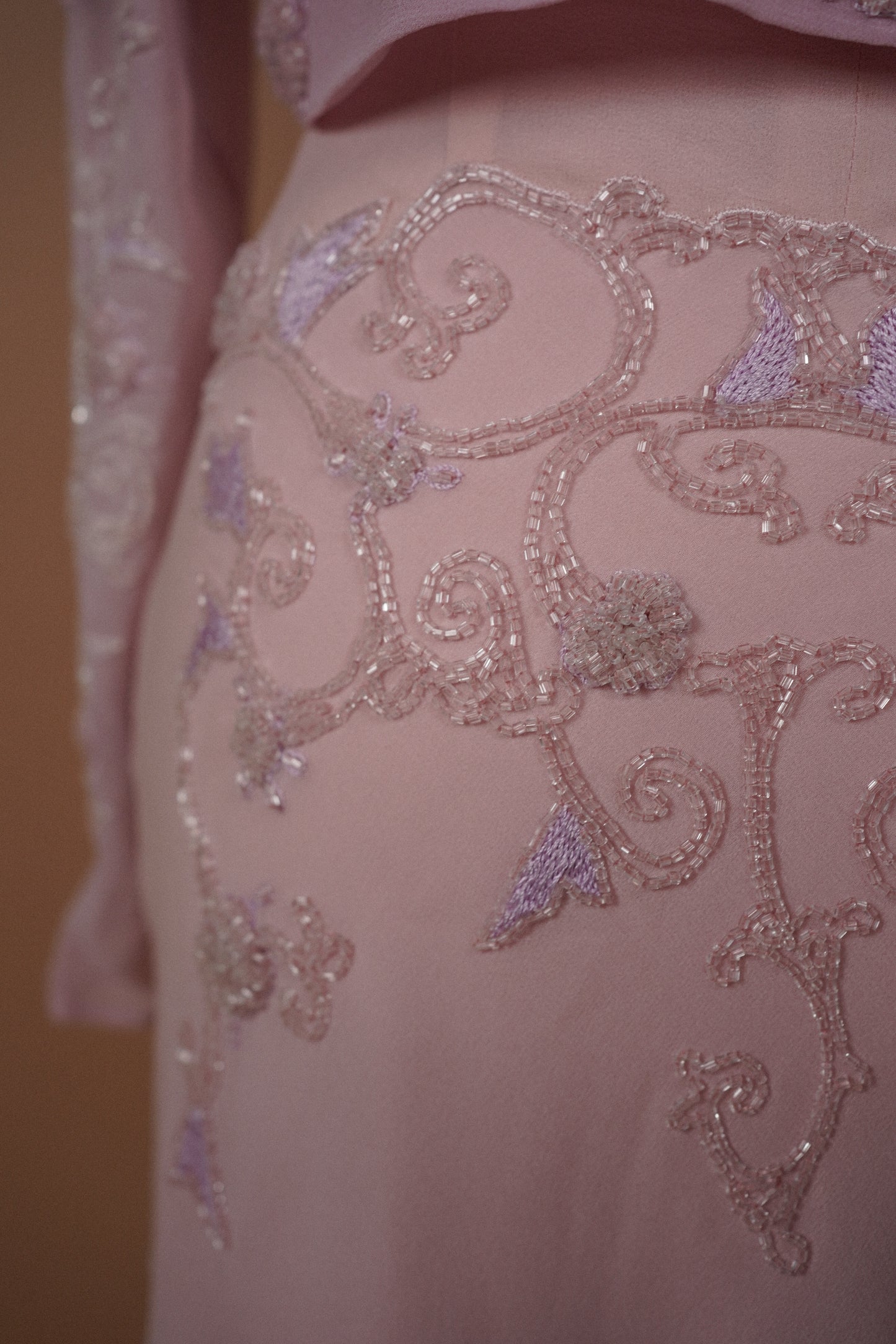 Alberta Ferretti Beaded Pink Dress and Cardigan Set (M-L)