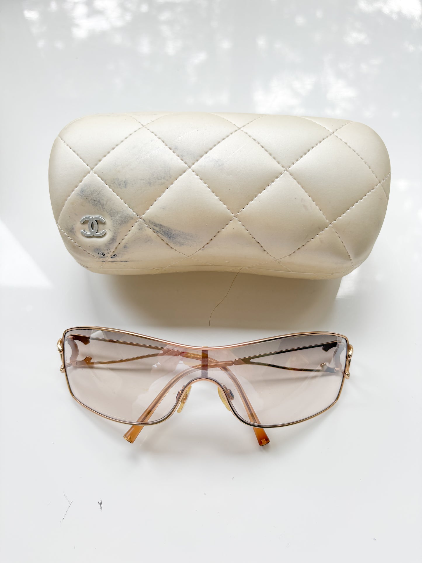 Chanel Gold CC Crystal Sunglasses