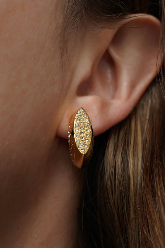 Vintage Gianni Versace Geometric Rhinestone Earrings