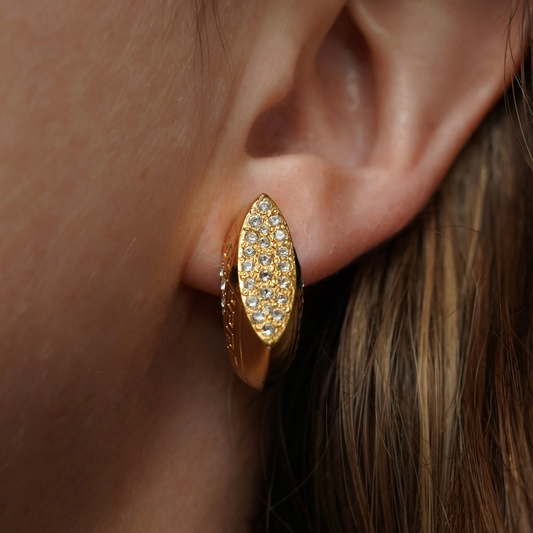 Vintage Gianni Versace Geometric Rhinestone Earrings