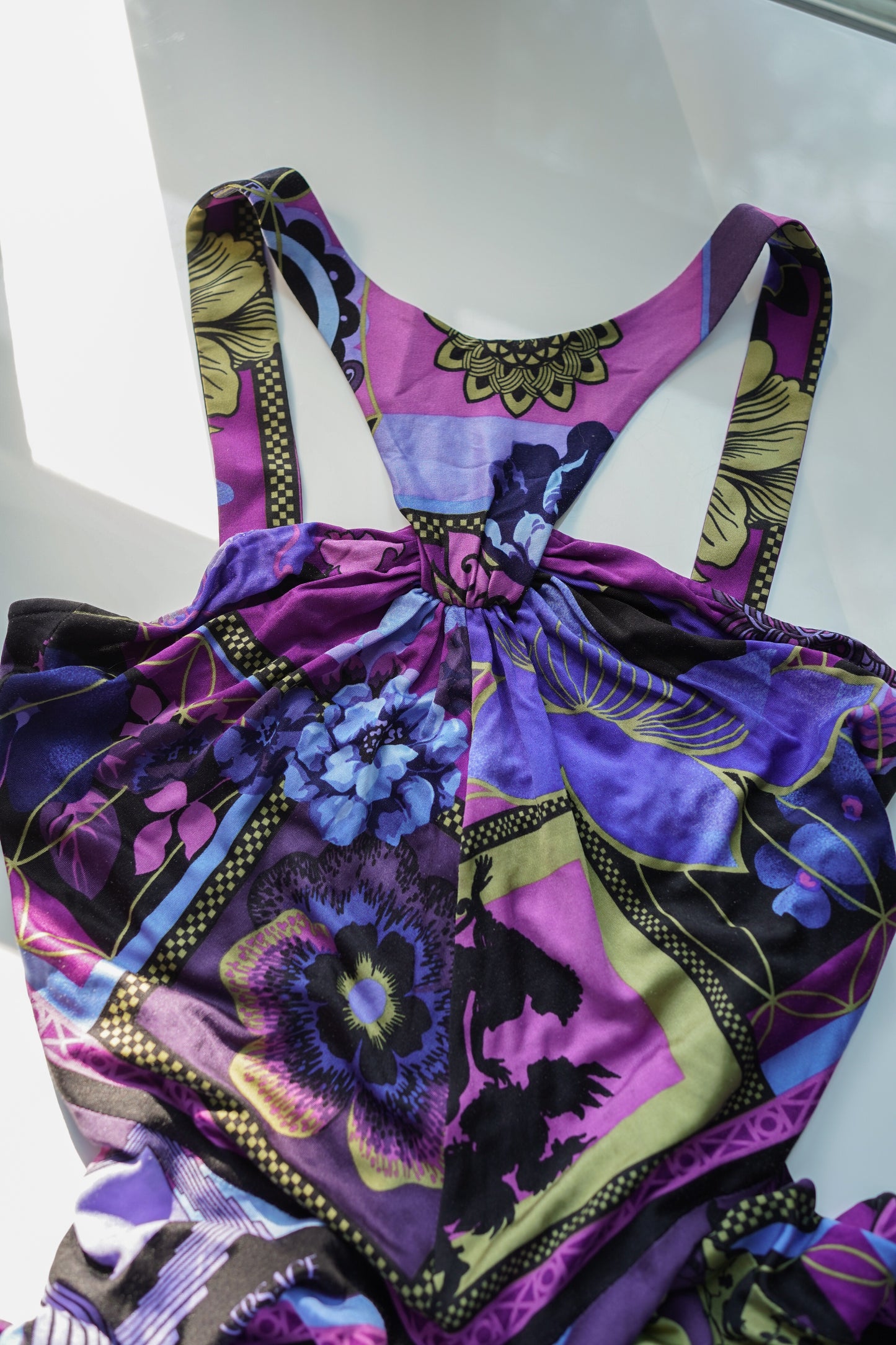 Silk Versace Purple Print Dress (M)