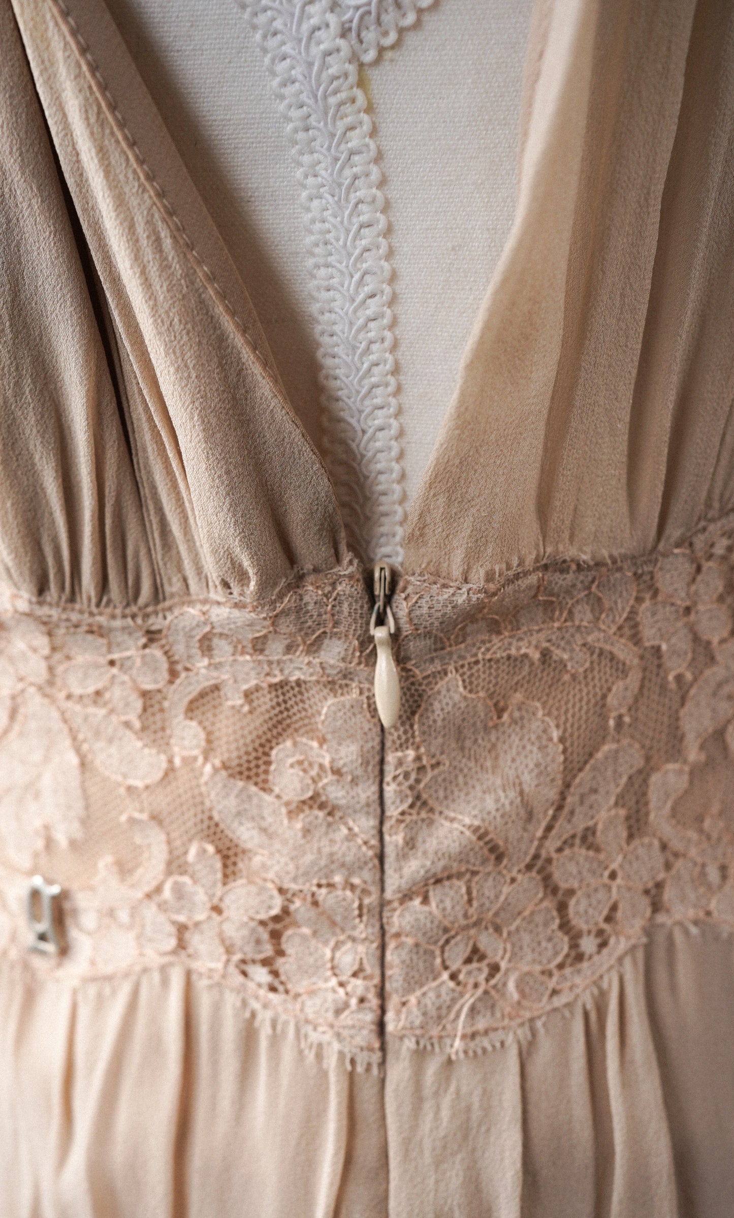 Galliano Nude Lace Mini Dress (M)